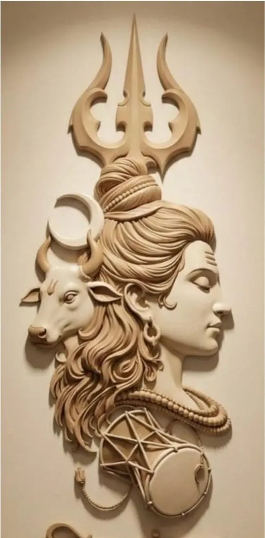 Carved sacred relief panel